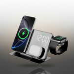 Cargador 3 en 1 con reloj y temperatura